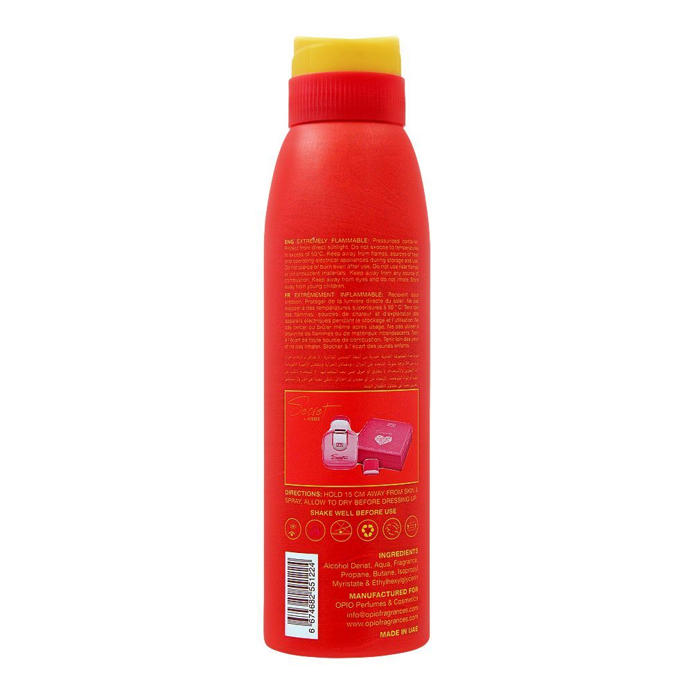 Opio Secret By Kisses Deodorant Body Spray, For Women, 200ml